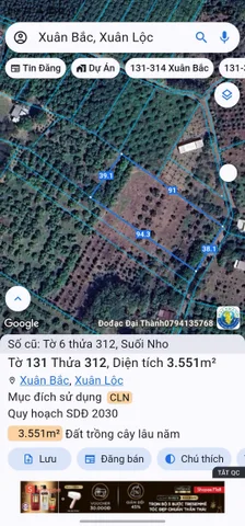 Cần bán đất vườn 8500 m2 , 3 tỷ, xã Suối Nho, Định Quán