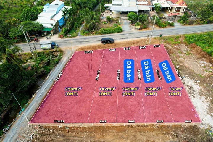 Đất FULL thổ 143m2 (5,5x27) MT ĐT 816, Thạnh Hoà, Bến Lức, Long An, giá đầu tư 1,49 tỷ