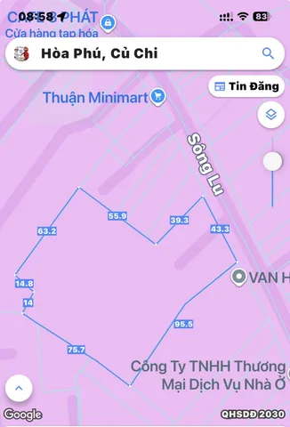 Bán đất 7953m² có sẵn 7909m² thổ cư ngang 49m giá 5.9 tỷ tại Xã Bình Mỹ
