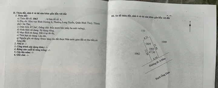 Nền Cần Thơ Full Thổ - Lộ Ô Tô - Cách Trung Tâm 7km