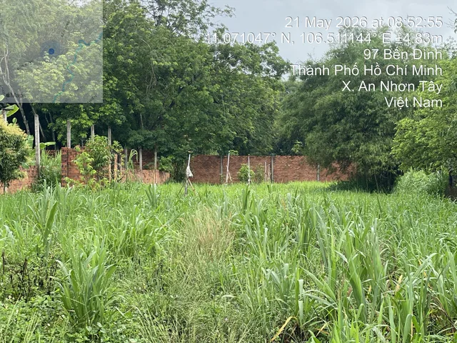 Bán đất đường Bến Đình, An Nhơn Tây, Củ Chi, HCM. TDT: 1111,8m2. Thổ cư 1059m2. Giá 8,5 tỷ