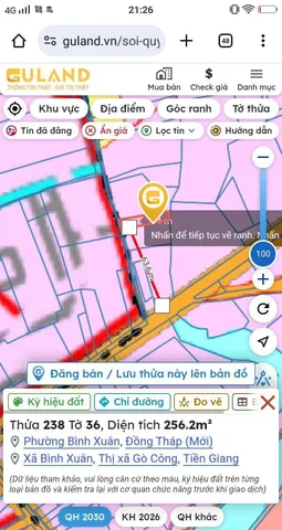 "Bán đất Đất ở Đô thị (ODT) - Khu phố Thành Nhứt, Phường Bình Xuân, TP. Gò Công. Cách TL873 chỉ 50m, cách tỉnh lộ 877c đang thi công 2km, đường đá xanh ô tô 7 chỗ tới đất. Ngang 7m x 38m, có sẵn 140m² thổ cư, xây nhà vườn mái Thái cực đẹp."