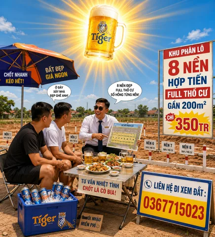 bán lô đất full thổ 215m2 giá 360tr vỉa hè 3m đường 5-7m thông MT5m đơn giá chỉ 1.6tr/m2