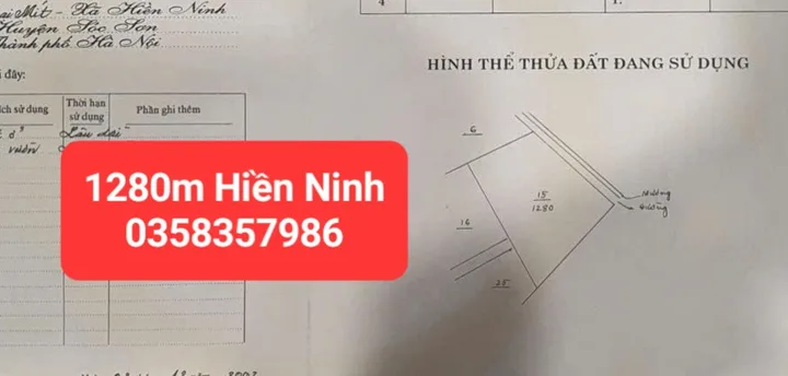 Bán đất 1280m² có sẵn 300m² thổ cư ngang 42.9m giá 28.2 tỷ tại Xã Nội Bài