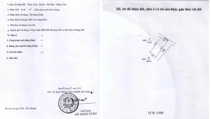 CẦN BÁN LÔ GÓC ĐẸP TẠI DỊ SỬ – MỸ HÀO – HƯNG YÊN 🔥

✅ Vị trí vàng nằm trên trục chính kinh doanh sầm uất
✅ Lô góc thoáng đẹp, mặt tiền rộng 5m
✅ Đường Asphalt trước đất rộng 8m, ô tô tránh nhau thoải mái
✅ Dân cư đông đúc, hàng xóm thân thiện, phù hợ