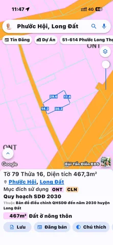 CẦN BÁN NHANH LÔ ĐẤT ĐỂ TRẢ NỢ , 467m2 CÓ SẴN 100M2 THỔ CƯ CHỈ VỚI 3,2 TỶ , CÁCH BIỂN PHƯỚC HẢI ĐÚNG 2KM , NGAY TRUNG TÂM PHƯỚC HẢI DÂN CƯ HIỆN HỮU.