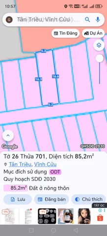 Em còn 1 lô cần bán gấp xoay tiền công việc. Dt: 85m2 chỉ cần đưa em 500 triệu em sang tên