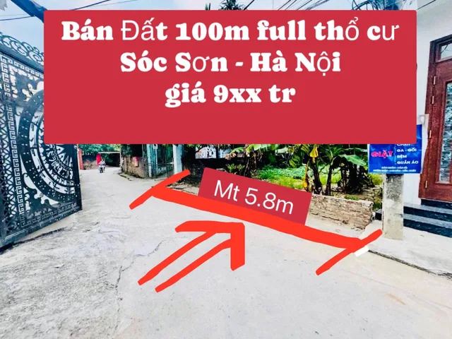 BÁN NHANH MẢNH ĐẤT HÀ NỘI 100m 
Giá 900tr