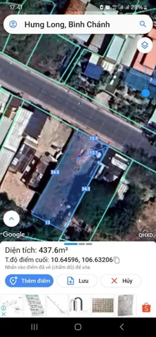 Bán đất 434m² có sẵn 232m² thổ cư ngang 12,3m giá 10.5 tỷ tại Xã Hưng Long