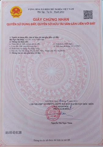 Bán đất 3900m² ngang 26m giá 20.3 tỷ tại Xã Hóc Môn
