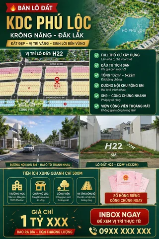 🔥 BÁN LÔ ĐẤT KDC PHÚ LỘC - KRÔNG NĂNG - ĐĂK LĂK