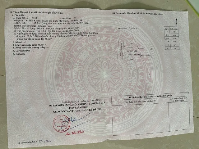ĐẤT HOÀ KHÁNH - PHƯỜNG EAKAO