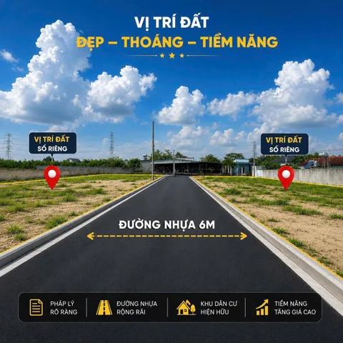 ĐẤT NỀN SIÊU ĐẸP NGAY CHỢ THẠNH PHÚ- PHƯỜNG TÂN TRIỀU-CHỈ CẦN 350TR NHẬN ĐẤT