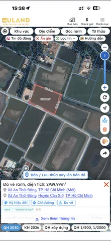 Bán đất 2921,80m² có sẵn 000m² thổ cư ngang 49x48m giá 7.01 tỷ tại Xã An Thới Đông