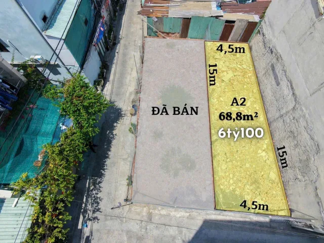 Bán đất 68.8m² full thổ cư ngang 4.5m giá 6.1 tỷ tại Phường Hiệp Bình