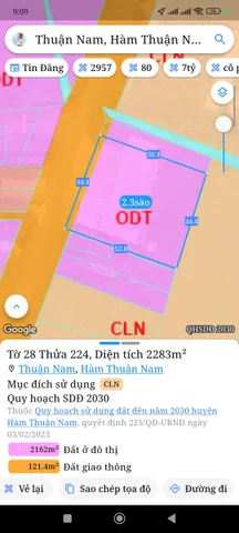 Bán đất 2283m² ngang 50m giá 8.5 tỷ tại Xã Hàm Thuận Nam