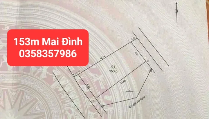 Bán đất 153m² full thổ cư ngang 8.83m giá 5.48 tỷ tại Xã Sóc Sơn