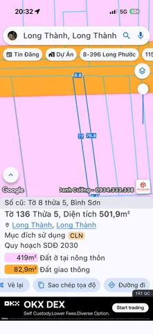 Bán nhà 510m² ngang 6,8m giá 3.5 tỷ tại Xã Long Thành