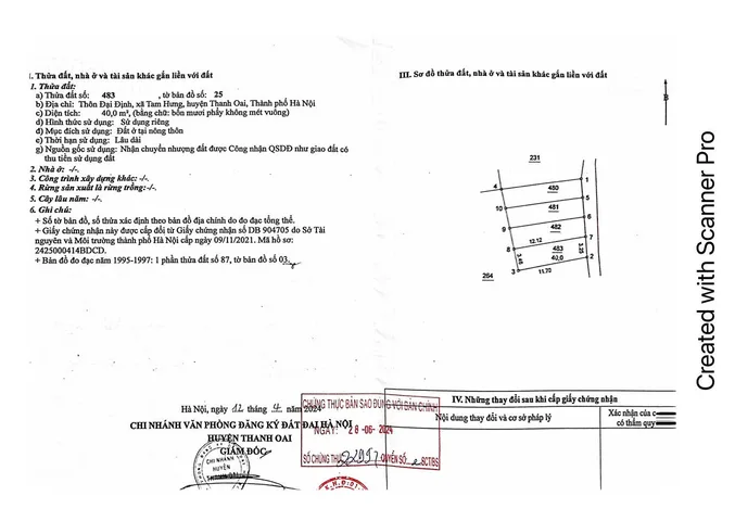 Bán đất 40m² full thổ cư ngang 3,25m giá 3.4 tỷ tại Xã Tam Hưng- Bán Đất Thổ Cư Đại Định Tam Hưng Thanh Oai