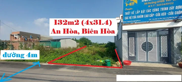 ĐẤT 132M², NGANG 4M, BIÊN HÒA, ĐỒNG NAI