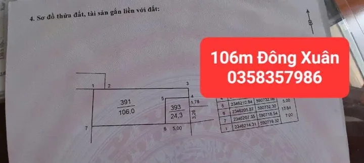 Bán Đất 106m² thổ cư 106m² giá 2.2 tỷ tại Xã Sóc Sơn Hà Nội
