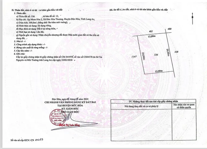 LÔ ĐẤT ĐẸP - GIÁ TỐT - CHÍNH CHỦ Cần Bán Đất Tiềm Năng Xã Đức Hoà Thượng, Đức Hòa, Long An