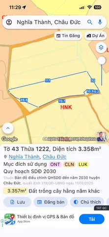 Bán Đất 3358m² thổ cư 300m² giá 14 tỷ tại Xã Nghĩa Thành TP. Hồ Chí Minh