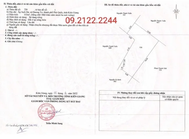 Bán Đất 153m² giá 2.2 tỷ Ngang 12m Suối Đá tại Đặc khu Phú Quốc An Giang