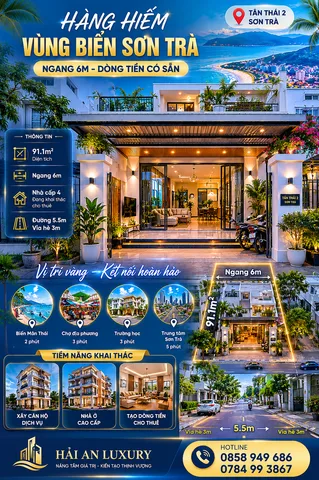 💎 ĐẤT NGANG 6M HIẾM GẦN BIỂN MÁN THÁI – PHÙ HỢP XÂY CĂN HỘ KHAI THÁC