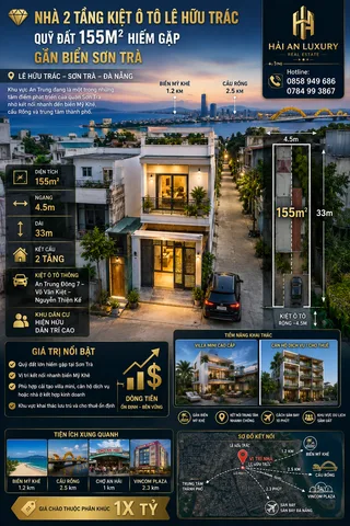 💎 NHÀ 2 TẦNG KIỆT Ô TÔ LÊ HỮU TRÁC – QUỸ ĐẤT 155M² HIẾM GẶP GẦN BIỂN SƠN TRÀ