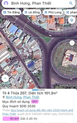 Bán Đất 101m² thổ cư giá 8.5 tỷ tại Đường Cao Thắng Phường Bình Hưng Thành phố Phan Thiết Bình Thuận