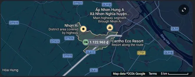 HƠN 2,5HA ĐẤT MẶT TIỀN QUỐC LỘ 61C – GIÁ TRỊ ĐẦU TƯ BỀN VỮNG