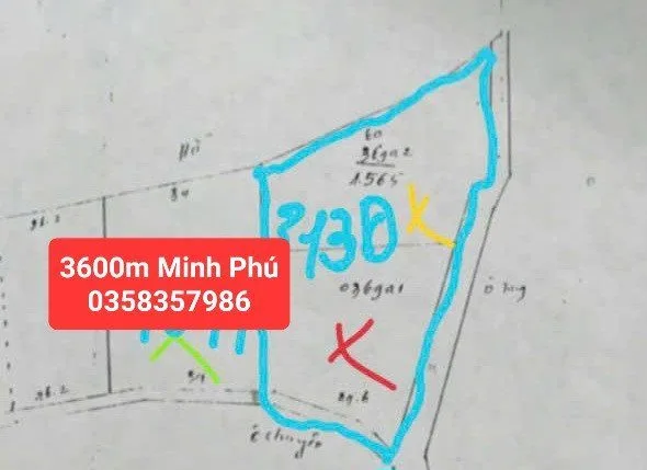 Bán đất 3600m² có sẵn 400m² thổ cư ngang 43.36m giá 32.05 tỷ tại Xã Kim Anh