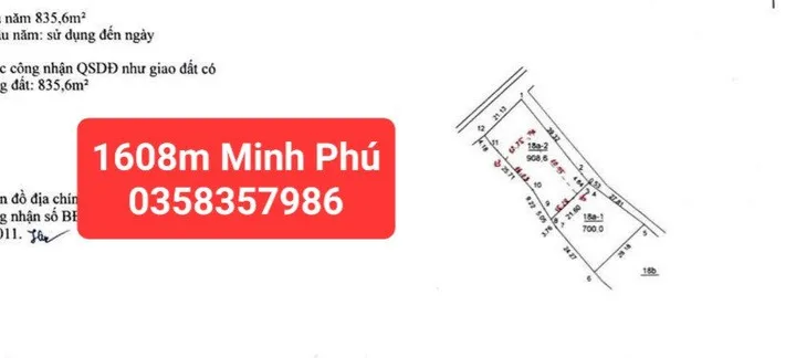 Bán Đất 1608m² thổ cư 900m² giá 25.8 tỷ tại Xã Kim Anh Hà Nội