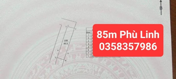 Bán Đất 85m² thổ cư 85m² giá 2 tỷ tại Xã Sóc Sơn Hà Nội
