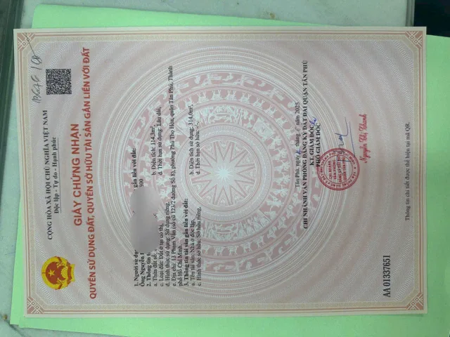 Bán Nhà Mặt Tiền 13-15 Phạm Vấn, Phường Phú Thọ Hòa, Quận Tân Phú