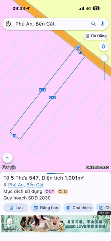 Bán Đất 1001m² thổ cư 150m² giá 4.5 tỷ tại Phường Phú An TP. Hồ Chí Minh
