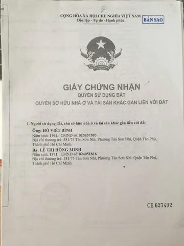 Bán Nhà Hẻm 581/75 Trường Chinh, Phường Tân Sơn Nhì, Quận Tân Phú