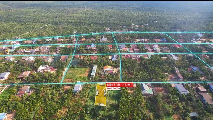 Bán Đất 119m² thổ cư 60m² giá 540 triệu tại Xã Ea Ktur Đắk Lắk