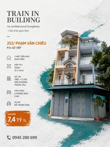 Nhà HXH 14M 2 Mặt Thoáng 252 Phạm Văn Chiêu P9 5x11 CN53m² 4L 4PN Xe Hơi Trong Nhà Chỉ 7.4 Tỷ TL