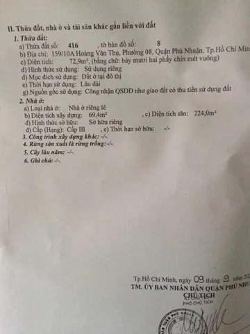 Bán Nhà Hẻm 159/10A Hoàng Văn Thụ, P.15, Phú Nhuận