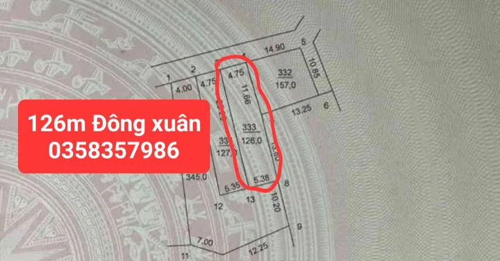 Bán đất 126m² có sẵn 40m² thổ cư ngang 4.75m giá 3 tỷ tại Xã Sóc Sơn