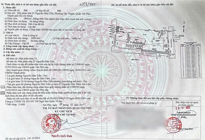 Bán Nhà Mặt Tiền 25 Nguyễn Hữu Tiến, Tây Thạnh, Tân Phú