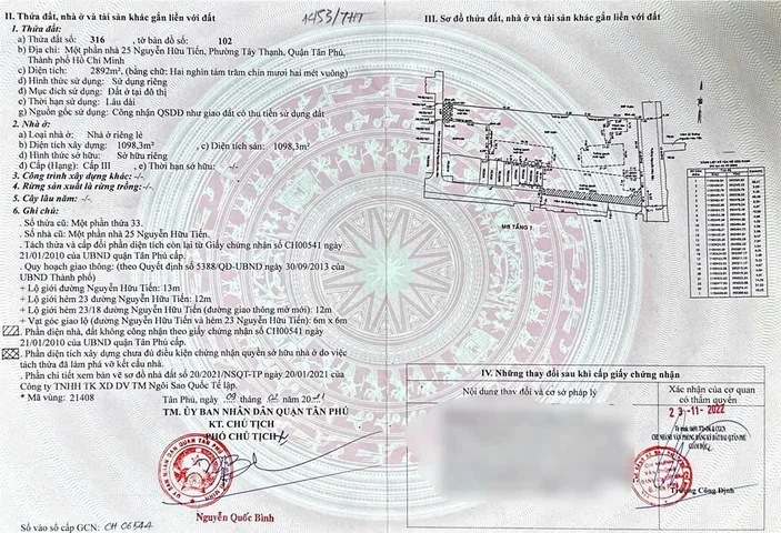Bán Nhà Mặt Tiền 25 Nguyễn Hữu Tiến, Tây Thạnh, Tân Phú