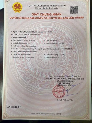 Bán Nhà Mặt Tiền 44 Trương Quốc Dung, P.10, Phú Nhuận