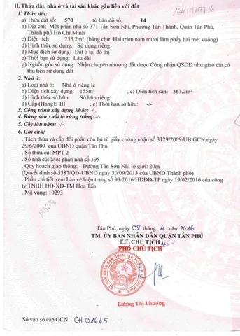 Bán Nhà Mặt Tiền 371 Tân Sơn Nhì, Tân Thành, Tân Phú