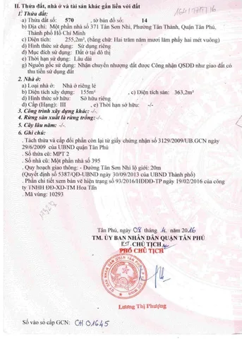 Bán Nhà Mặt Tiền 371 Tân Sơn Nhì, Tân Thành, Tân Phú
