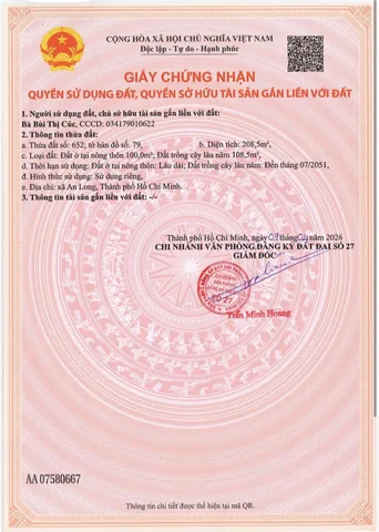 Bán Đất 200m² thổ cư 100m² giá 393.9 triệu tại Xã An Linh Huyện Phú Giáo Bình dương ngay dh507 đây..