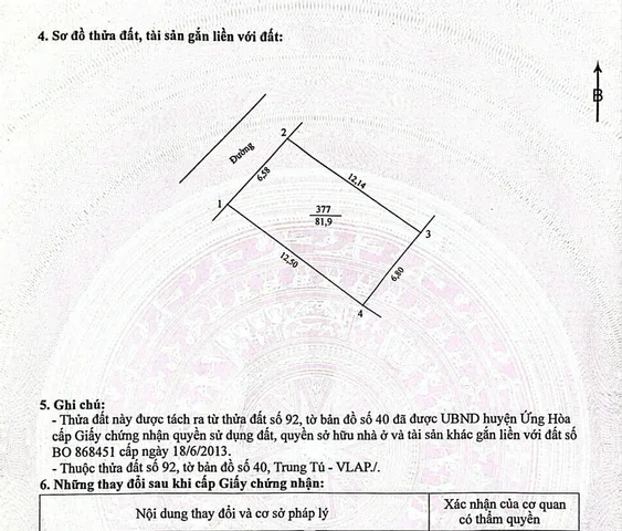 KHU VỰC CHỢ CHÁY-ỨNG HÒA.CHỈ 2.7TỶ CÓ LÔ ĐẤT ĐẸP DT 82M, ĐƯỜNG THÔNG ÔTÔ TRÁNH