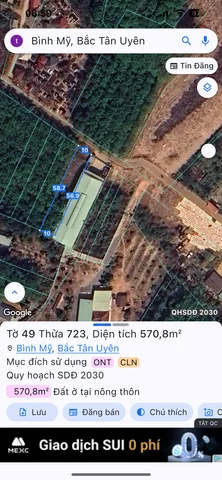 Bán đất 570,8m² đất Bình Mỹ, 10x57, 100m2 thổ cư, phù hợp làm kho xưởng